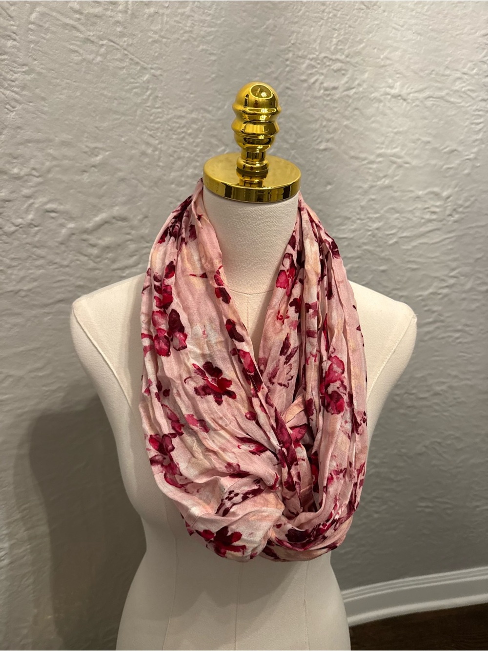 Talbots Pink Floral Infinity Scarf